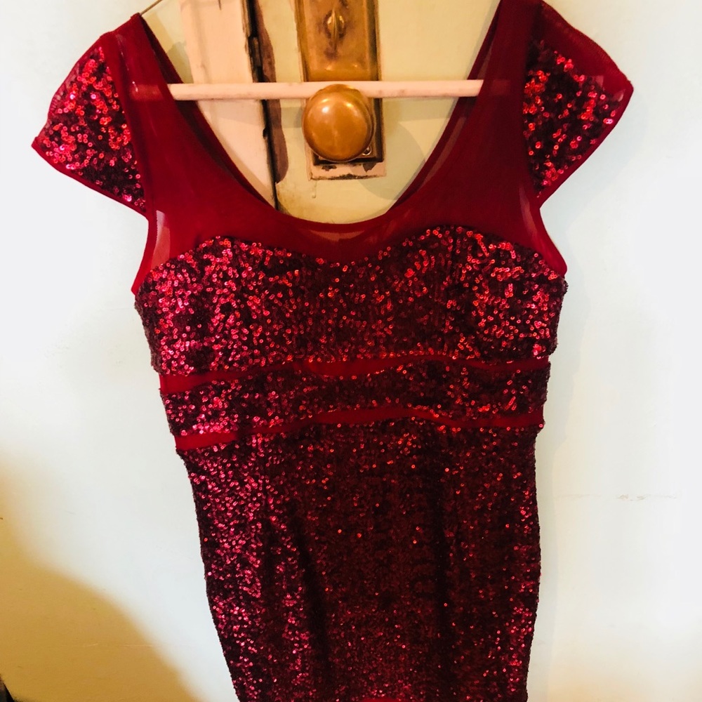 Betsey Johnson red sparkly dress Size 12